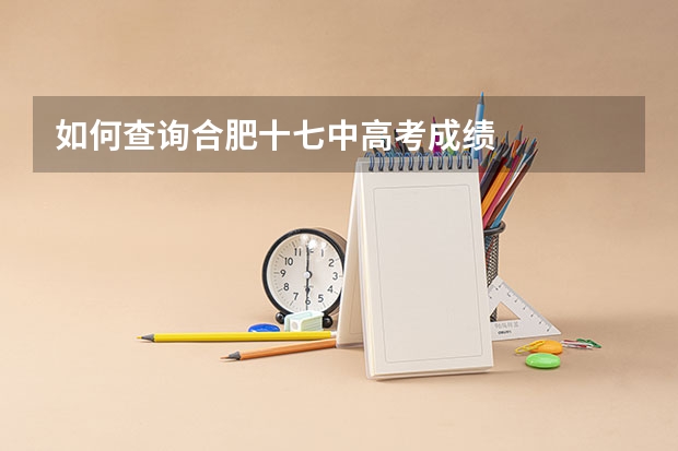 如何查询合肥十七中高考成绩