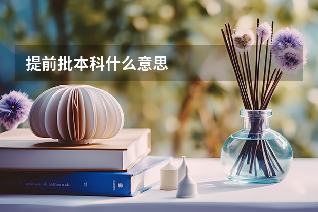 提前批本科什么意思