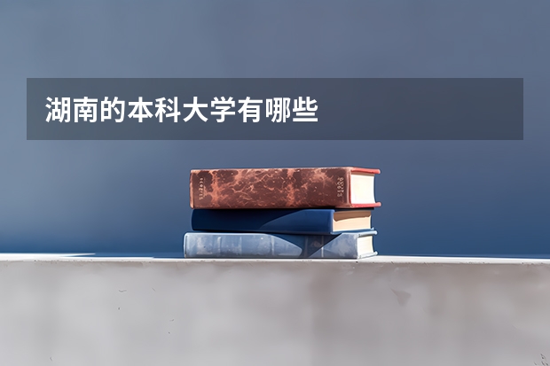 湖南的本科大学有哪些