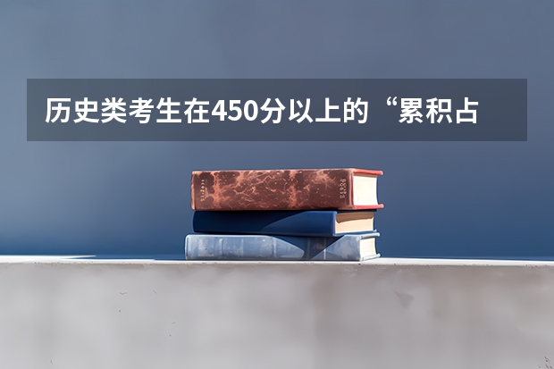 历史类考生在450分以上的&ldquo;累积占比&rdquo;变化：每100分下降10%