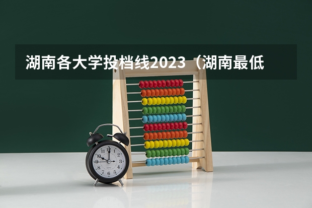 湖南各大学投档线2023（湖南最低投档线2023）