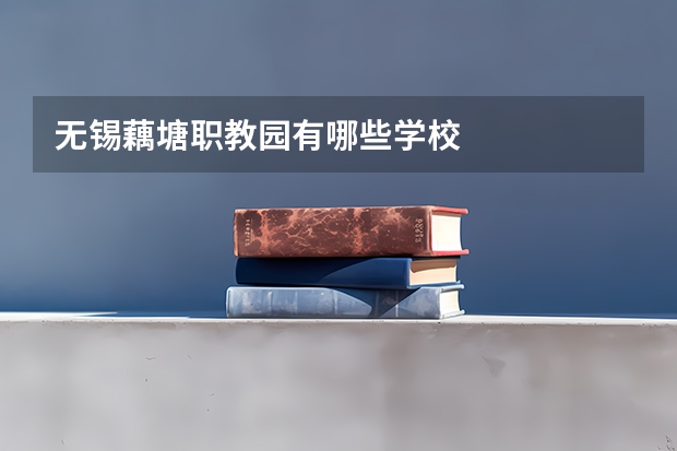 无锡藕塘职教园有哪些学校