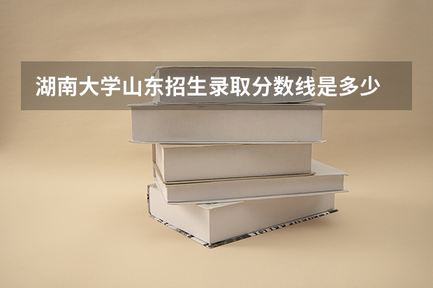 湖南大学山东招生录取分数线是多少