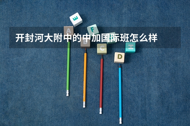 开封河大附中的中加国际班怎么样